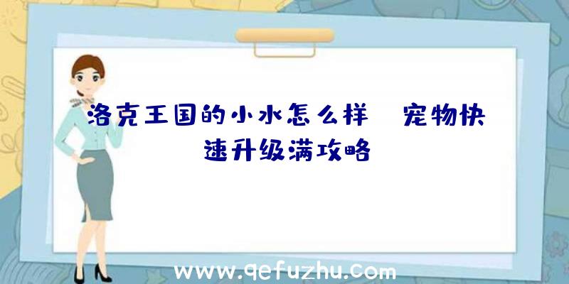 洛克王国的小水怎么样？